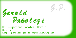 gerold papolczi business card